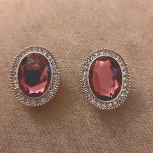 Vintage Purple Stone Earrings